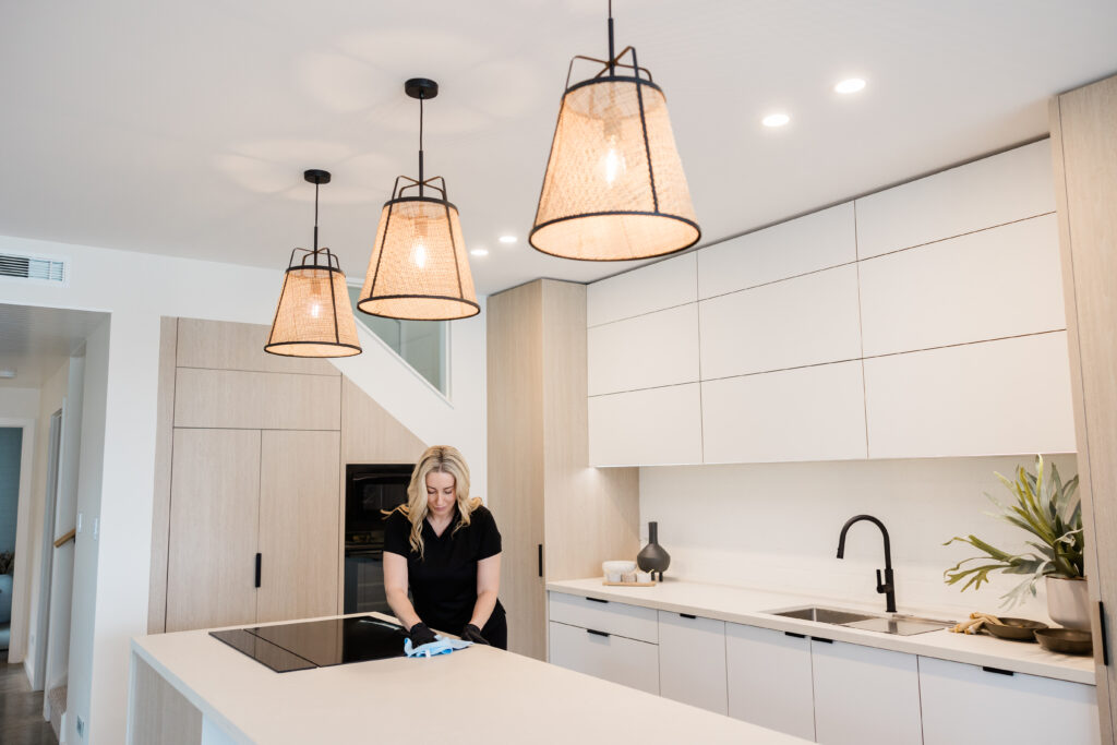 Professional house cleaning in a modern Umina Beach kitchen
